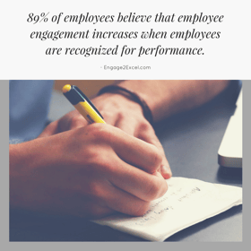 89 employee engagement increases when recognized
