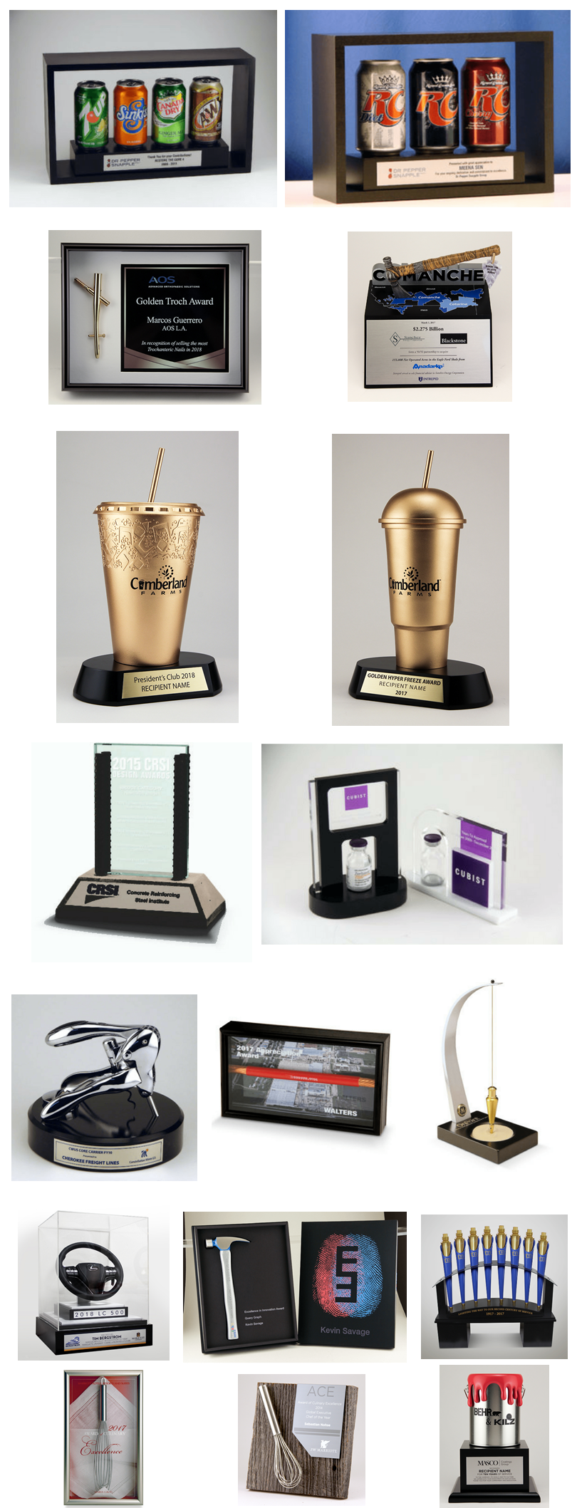 Real products or minis as awards