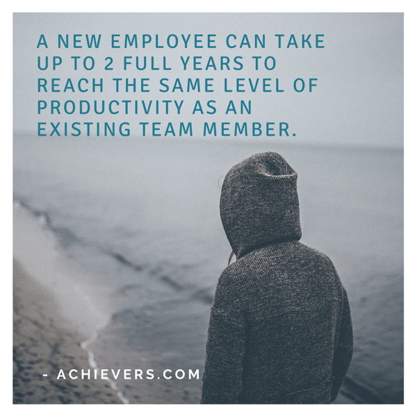 a new employee takes a long time to reach the same level as the previous employee