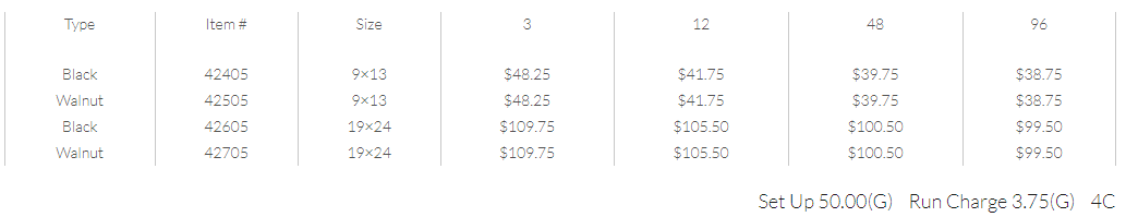 Quick Frame pricing