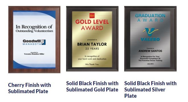 Sublimated Value Plaques