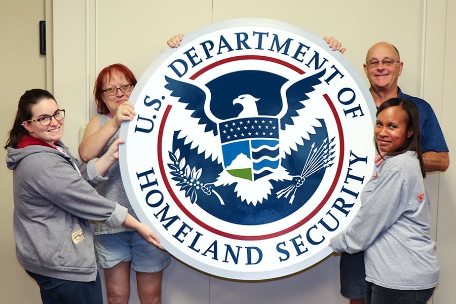 48-inch government seal made by the Bruce Fox, Inc. team